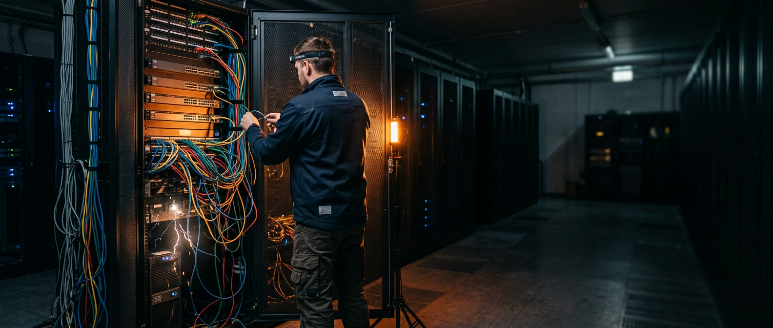 Especialista de Tec4All configurando la infraestructura de una solución empresarial